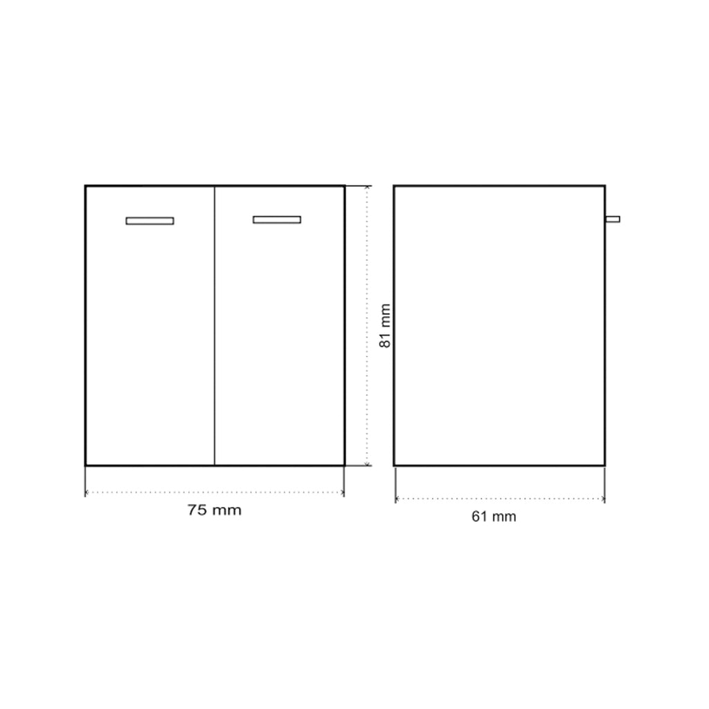Mobile Sottolavatoio Revine bianco con asse - 75x61x81 cm