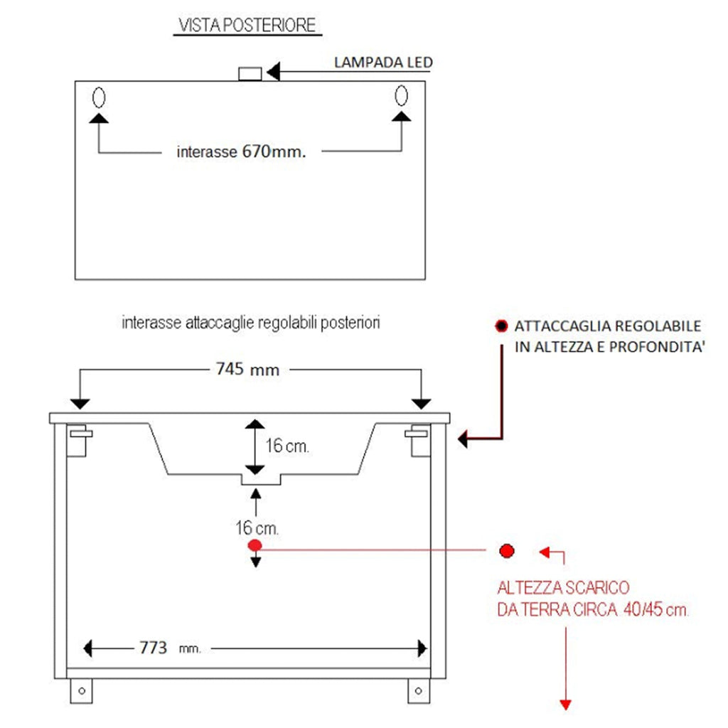  lavabo e specchiera con Led modello Clara 85 - Olmo Bianco by CeramicStore | Lo specialista del tuo bagno