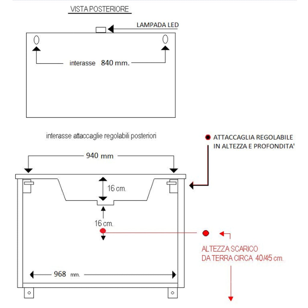  lavabo e specchiera con Led modello Clara 105 - Quercia Naturale by CeramicStore | Lo specialista del tuo bagno