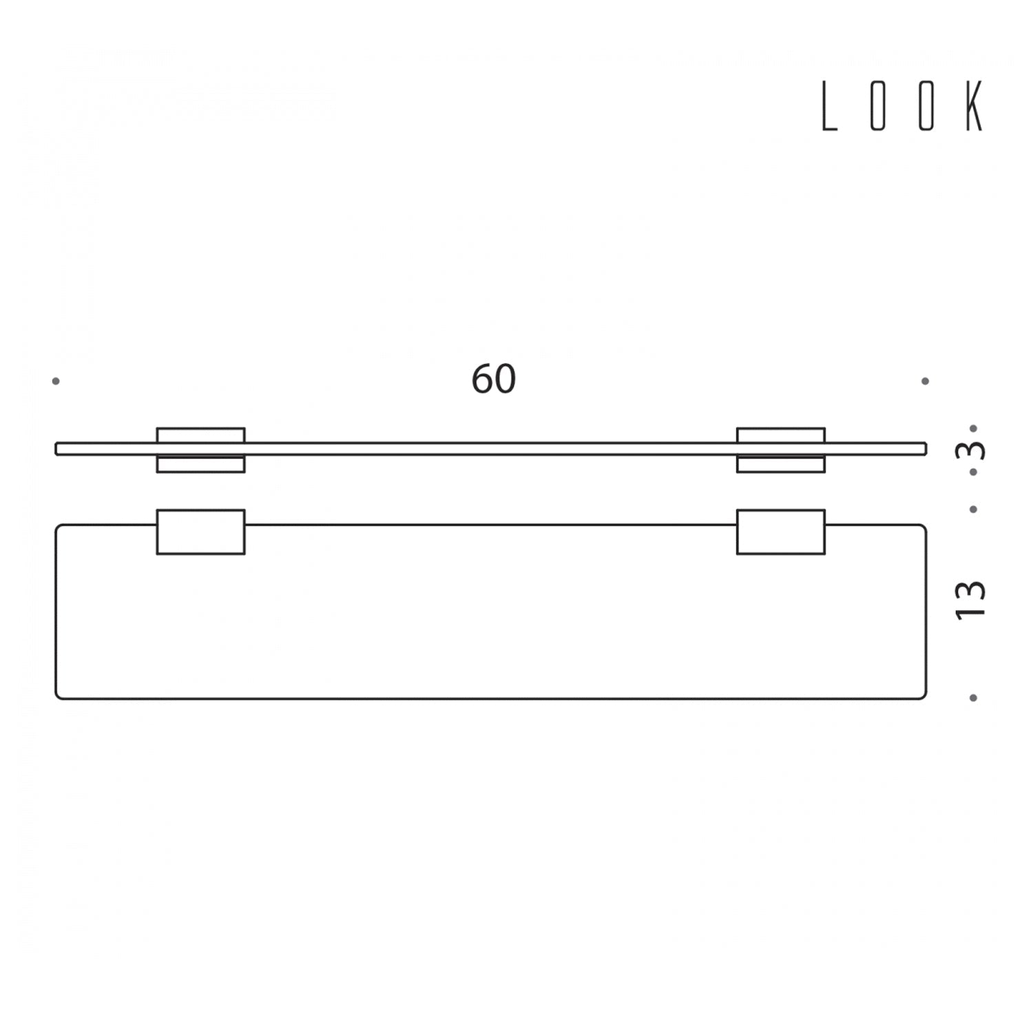  Mensola in ottone e vetro Look di Colombo Design