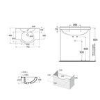 Composizione bagno classica Cubi&Co modello Livia 75 cm con specchio e consolle - Noce antico