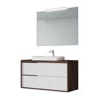 Mobile bagno sospeso cm 100 con lavabo e specchiera modello Mia finitura Olmo Caffà¨/Bianco Lucido by CeramicStore | Lo specialista del tuo bagno