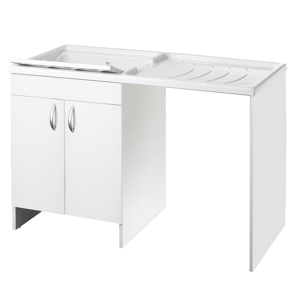 Mobile coprilavatrice 124X60 cm con lavatoio e piano di appoggio. Versione con vasca a Sinistra MADE IN ITALY by CeramicStore | Lo specialista del tuo bagno