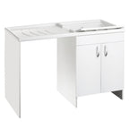 Mobile coprilavatrice 124X60 cm con lavatoio e piano di appoggio. Versione con vasca a Destra MADE IN ITALY by CeramicStore | Lo specialista del tuo bagno