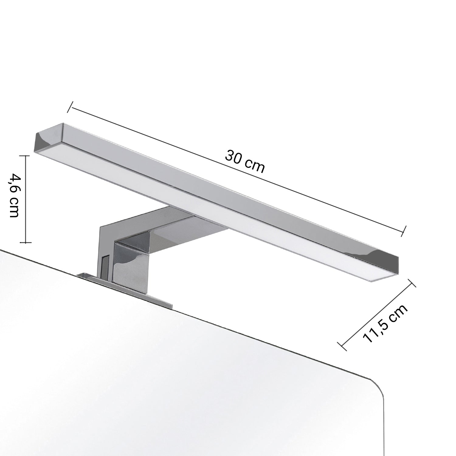  Lampada Led per specchio da 30 cm con attacco universale modello Madeira di Gedy - Cromato by CeramicStore | Lo specialista del tuo bagno