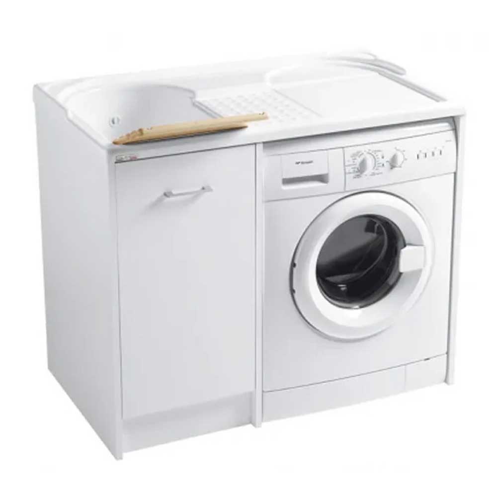 Mobile Lavatoio coprilavatrice con vasca SX e lavatrice a DX 106X60 colore bianco by Colavene by CeramicStore | Lo specialista del tuo bagno