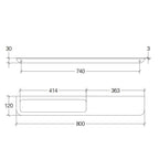  Mensola porta asciugamani SX di Lineabeta collezione Roersa cm 80 in Acciaio Inox Lucido