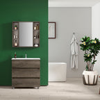 Composizione bagno con lavabo e specchio contenitore modello KoraXL04 80 cm Rovere Scuro by CeramicStore | Lo specialista del tuo bagno