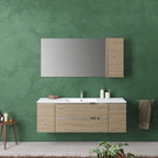 Composizione bagno sospesa con lavabo pensile e specchio modello York04 150 cm Rovere Nabucco by CeramicStore | Lo specialista del tuo bagno
