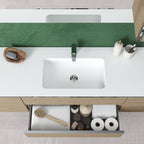  Composizione bagno sospesa con lavabo pensile e specchio modello York04 150 cm Rovere Nabucco by CeramicStore | Lo specialista del tuo bagno