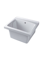 Lavatoio BathCore in ceramica bianca 60x50 con foro troppo pieno. Senza strizzatoio. Predisposizione per rubinetto by CeramicStore | Lo specialista del tuo bagno