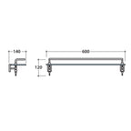  Portamensola in ottone cromato con mensola in vetro cm 60 collezione Paestum Globo
