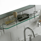  Portamensola in ottone cromato con mensola in vetro cm 60 collezione Paestum Globo