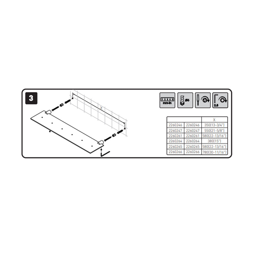  Mensola a muro in acciaio inox lucido della collezione 'Logic' by Cosmic 10