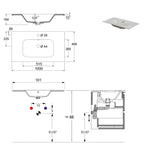900217 - Mobile bagno sospeso 100 cm con lavabo e specchio - Collezione Revival Cubi&Co