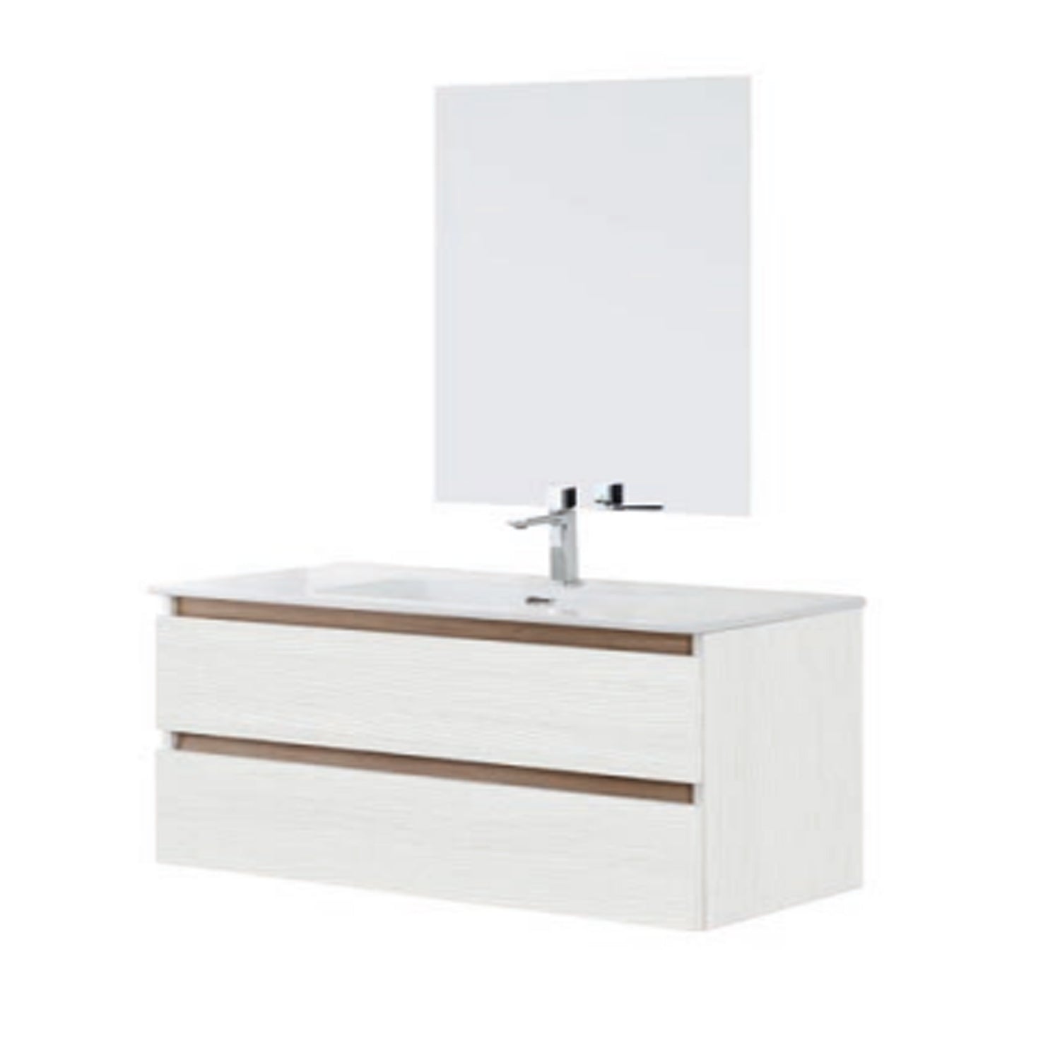 900272 - Mobile bagno sospeso 80 cm con lavabo e specchio - Collezione Revival Cubi&Co