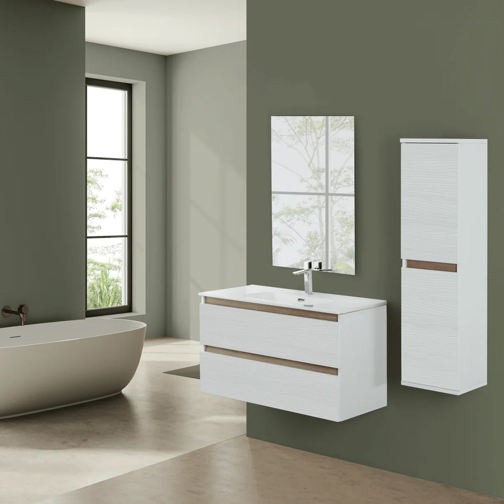 900272 - Mobile bagno sospeso 80 cm con lavabo e specchio â€“ Collezione Revival Cubi&co