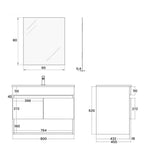 900274 -Composizione Bagno Sospesa Lunghezza 80 cm con Ante Slow Motion e Vano a Giorno - Collezione Revival Cubi&co