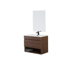 900222 -Composizione Bagno Sospesa Lunghezza 80 cm con Ante Slow Motion e Vano a Giorno - Collezione Revival Cubi&Co