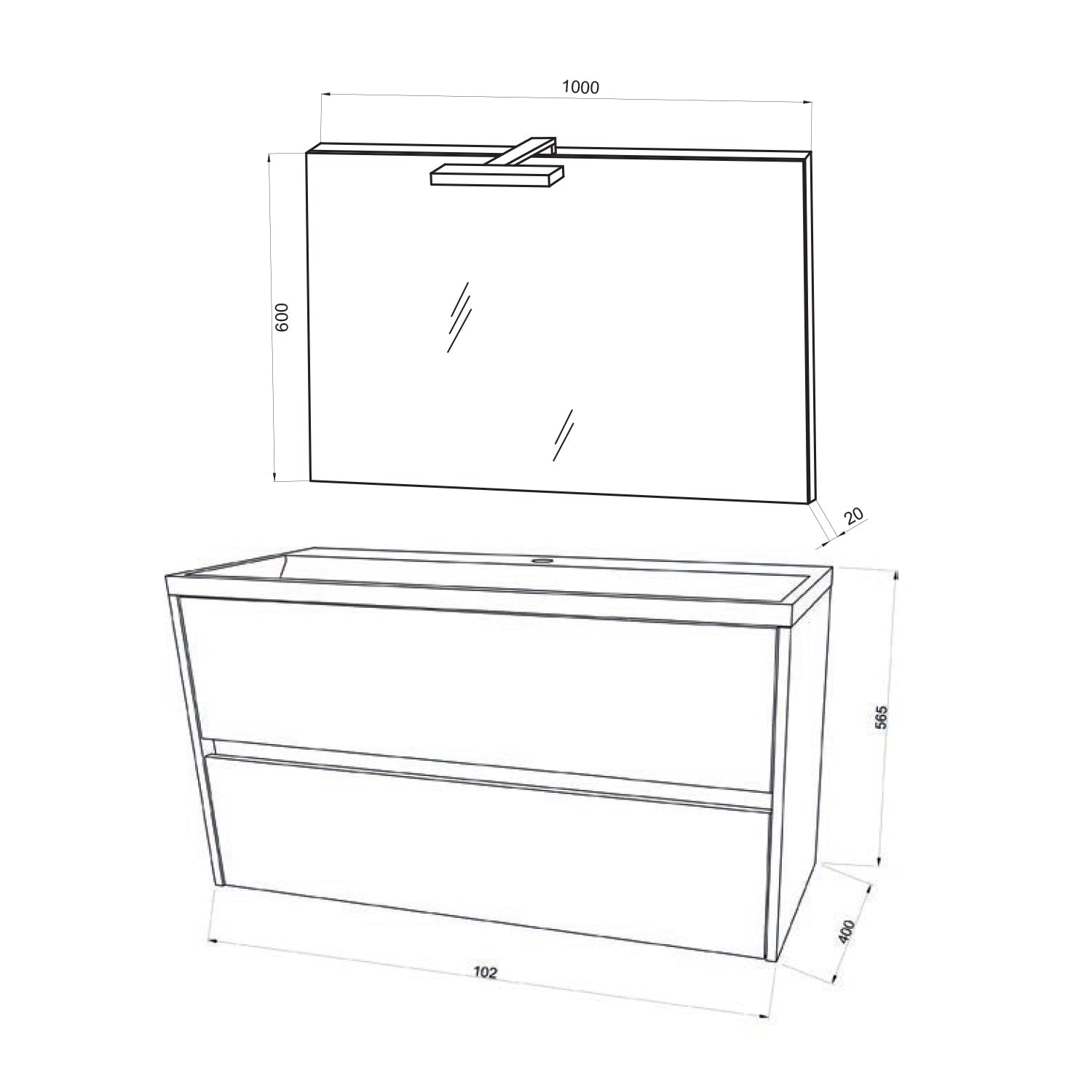  Mobile bagno Cubi&Co Berlino 100 con lavabo