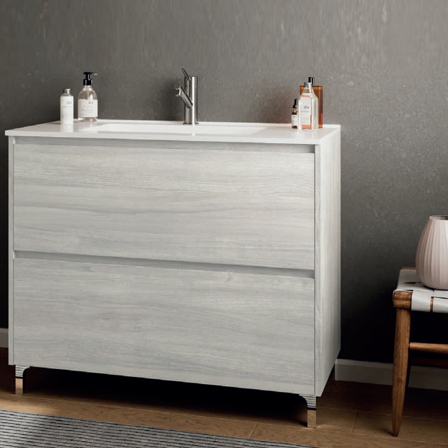  specchio e lampada - Rovere Grigio by CeramicStore | Lo specialista del tuo bagno