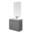Composizione bagno sospesa Cubi&Co Shade a due ante con lavabo e specchio cm 80 - Grigio Medio