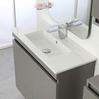 Composizione bagno sospesa Cubi&Co Shade a due ante con lavabo e specchio cm 80 - Grigio Medio