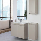 Composizione bagno sospesa Cubi&Co Shade a due ante con lavabo e specchio cm 80 - Tortora