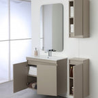 Composizione bagno sospesa Cubi&Co Shade a due ante con lavabo e specchio cm 80 - Tortora