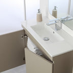 Composizione bagno sospesa Cubi&Co Shade a due ante con lavabo e specchio cm 80 - Tortora