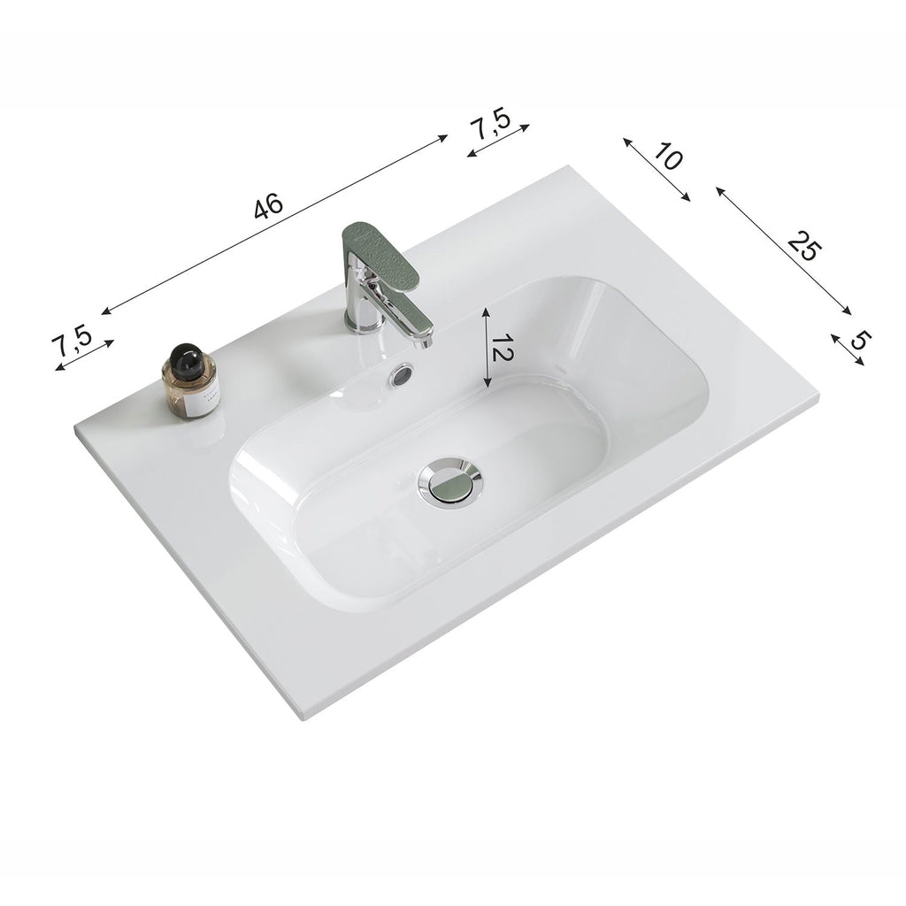  Mobile bagno sospeso con lavabo e specchio retroilluminato color Olmo Rousseau modello Gio' 02 60 cm by CeramicStore | Lo specialista del tuo bagno