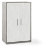 Mobile multiuso a 2 ante e 2 ripiani con maniglia satinata finitura frontale ossido bianco e laterale cemento by Sarmog by CeramicStore | Lo specialista del tuo bagno