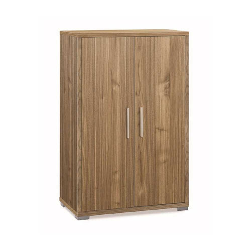 Mobile multiuso a 2 ante e 2 ripiani con maniglia satinata finitura frontale e laterale noce stelvio by Sarmog by CeramicStore | Lo specialista del tuo bagno