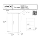  Mobile multiuso a 2 ante e 2 ripiani con maniglia satinata finitura frontale Ossido Bianco e laterale noce stelvio by Sarmog by CeramicStore | Lo specialista del tuo bagno