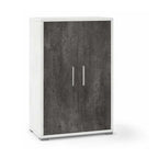 Mobile multiuso a 2 ante e 2 ripiani con maniglia satinata finitura frontale Ossido Nero e laterale Ossido Bianco by Sarmog by CeramicStore | Lo specialista del tuo bagno