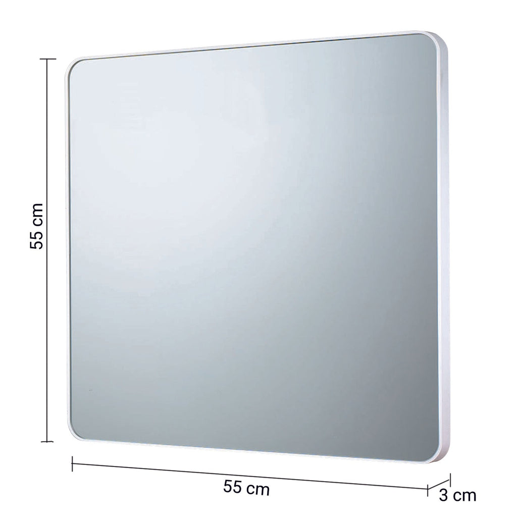  Specchio quadrato 55x55 cm di Gedy con cornice in resine termoplastiche - Bianco by CeramicStore | Lo specialista del tuo bagno