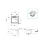 Mobile lavatoio da terra Cubi&Co linea Star 50 cm con vasca in resina - Rovere dolomite