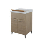 Mobile lavatoio da terra Cubi&Co linea Star 60 cm con vasca in resina - Rovere dolomite