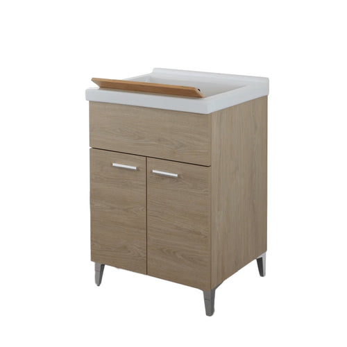 Mobile lavatoio da terra Cubi&Co linea Star 60 cm con vasca in resina - Rovere dolomite