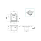 Mobile lavatoio da terra Cubi&Co linea Star 60 cm con vasca in resina - Rovere dolomite