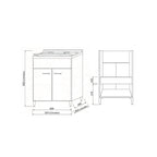 Mobile lavatoio da terra Cubi&Co linea Star 60 cm con vasca in resina - Rovere dolomite