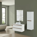 900276 - Composizione Bagno Sospesa Lunghezza 100 cm con Lavabo in Appoggio e Cassetti Soft-Close  Collezione Revival Cubi&co - Bianco Frassinato