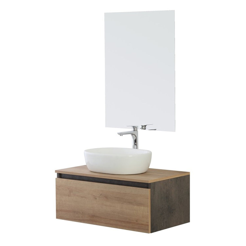 900231 -Composizione Bagno Sospesa con Lavabo in Appoggio - Collezione Revival Cubi&co