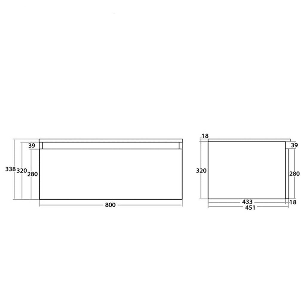 900280 - Cassettiera Bagno Sospesa Collezione Revival Cubi&Co - Bianco Frassinato