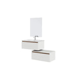 900278 - Composizione Bagno Sospesa Separata con Cassetti Soft-Close Collezione Revival Cubi&co - Bianco Frassinato