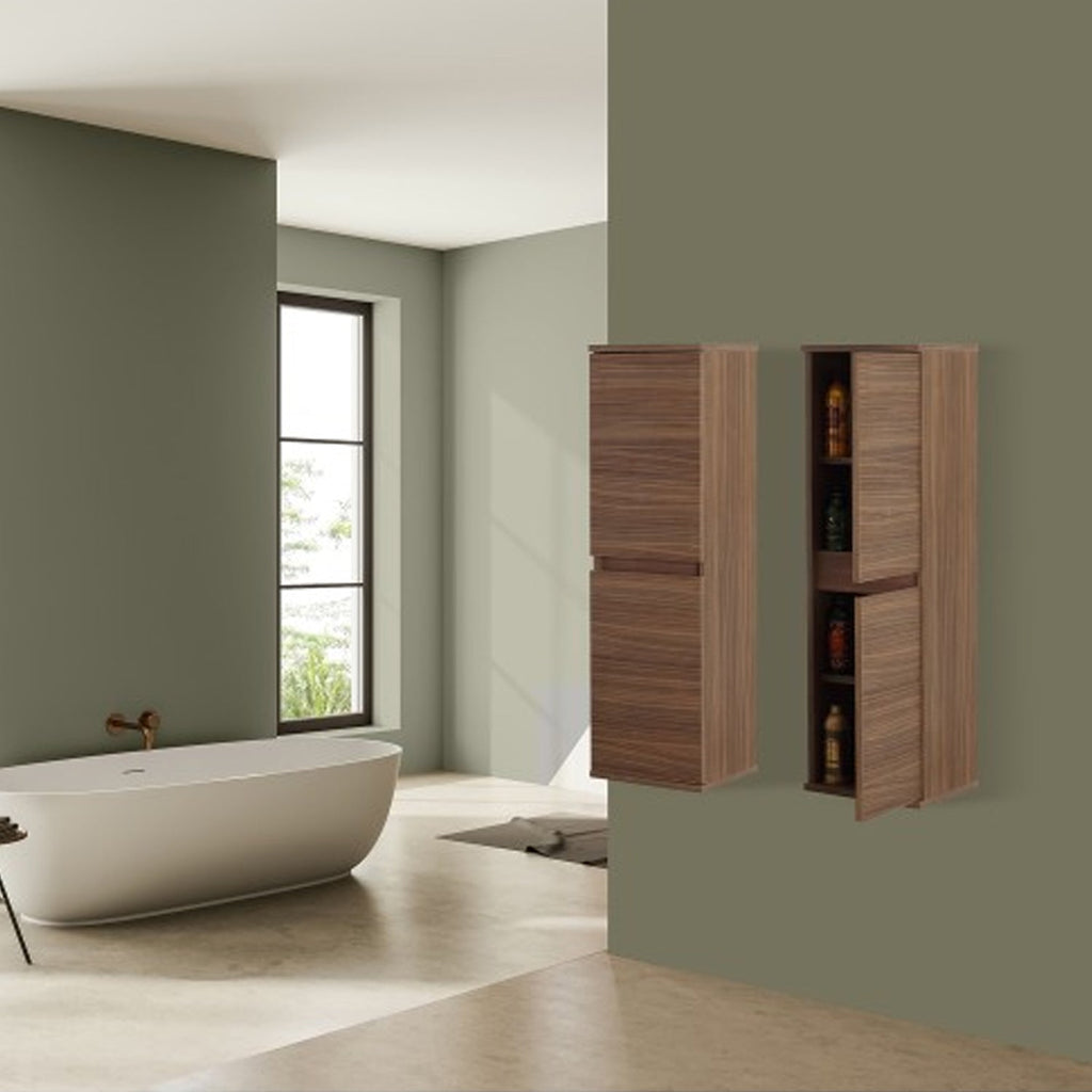 900241 - Pensile Bagno 33x112x30 cm con Ante Slow-Motion Collezione Revival Cubi&co - Rovere di Bordeaux