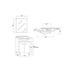 799303 - Composizione Bagno a terra 55x86x49,5 cm con Anta Serie Star Cubi&co - Rovere Dolomite