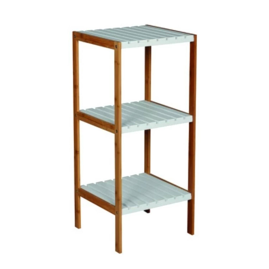 Scaffale a 3 ripiani in bambà¹ colore bambà¹ e bianco by CeramicStore | Lo specialista del tuo bagno