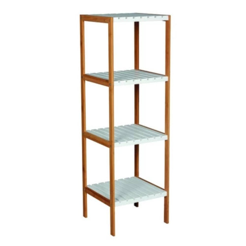 Scaffale 4 ripiani in bambà¹ di colore bianco e bambà¹ by CeramicStore | Lo specialista del tuo bagno