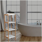  Scaffale 4 ripiani in bambà¹ di colore bianco e bambà¹ by CeramicStore | Lo specialista del tuo bagno